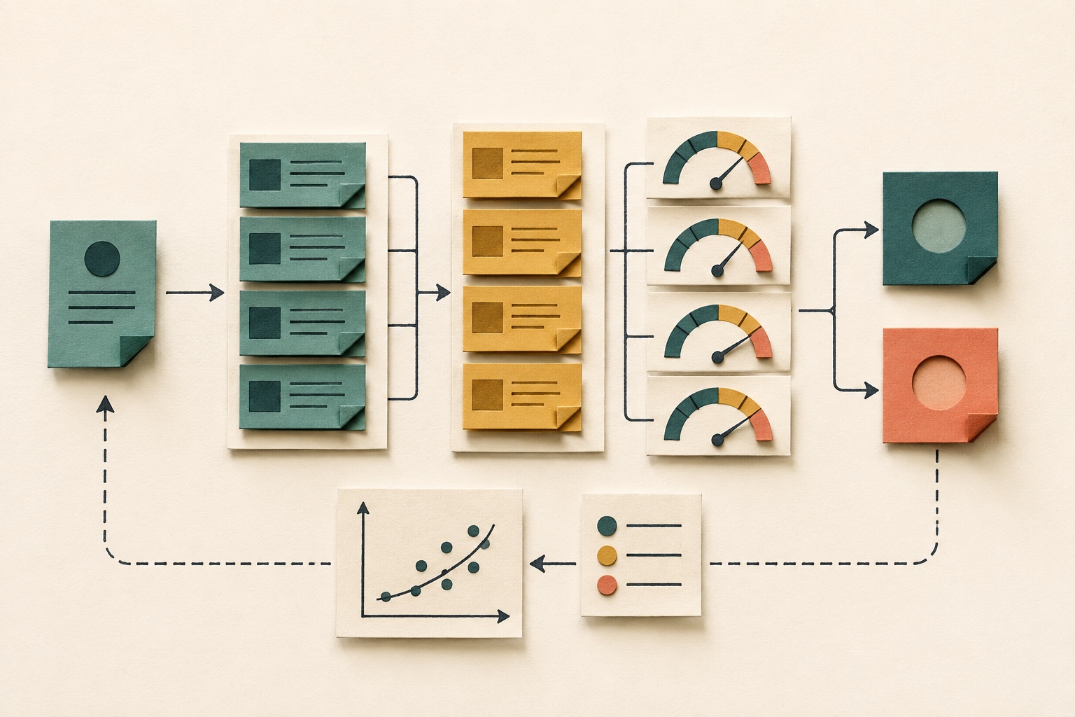 A structured evaluation board compares retrieval, answer, permission and security test results.