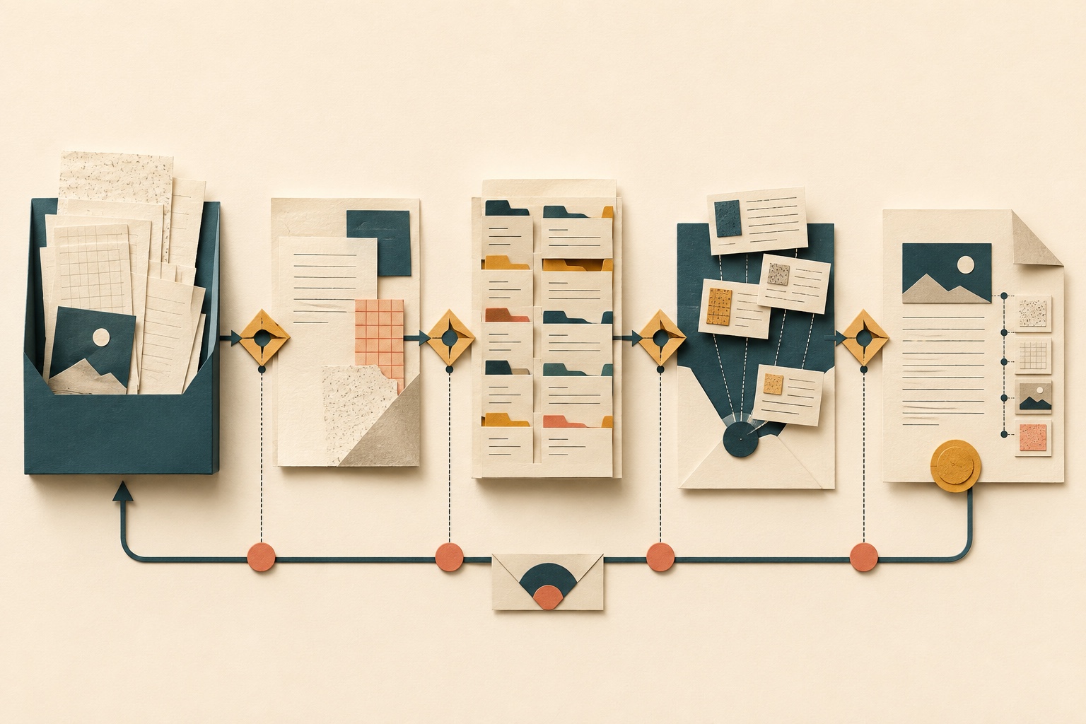 Source documents move through preparation, indexing, retrieval, generation and evaluation stages.