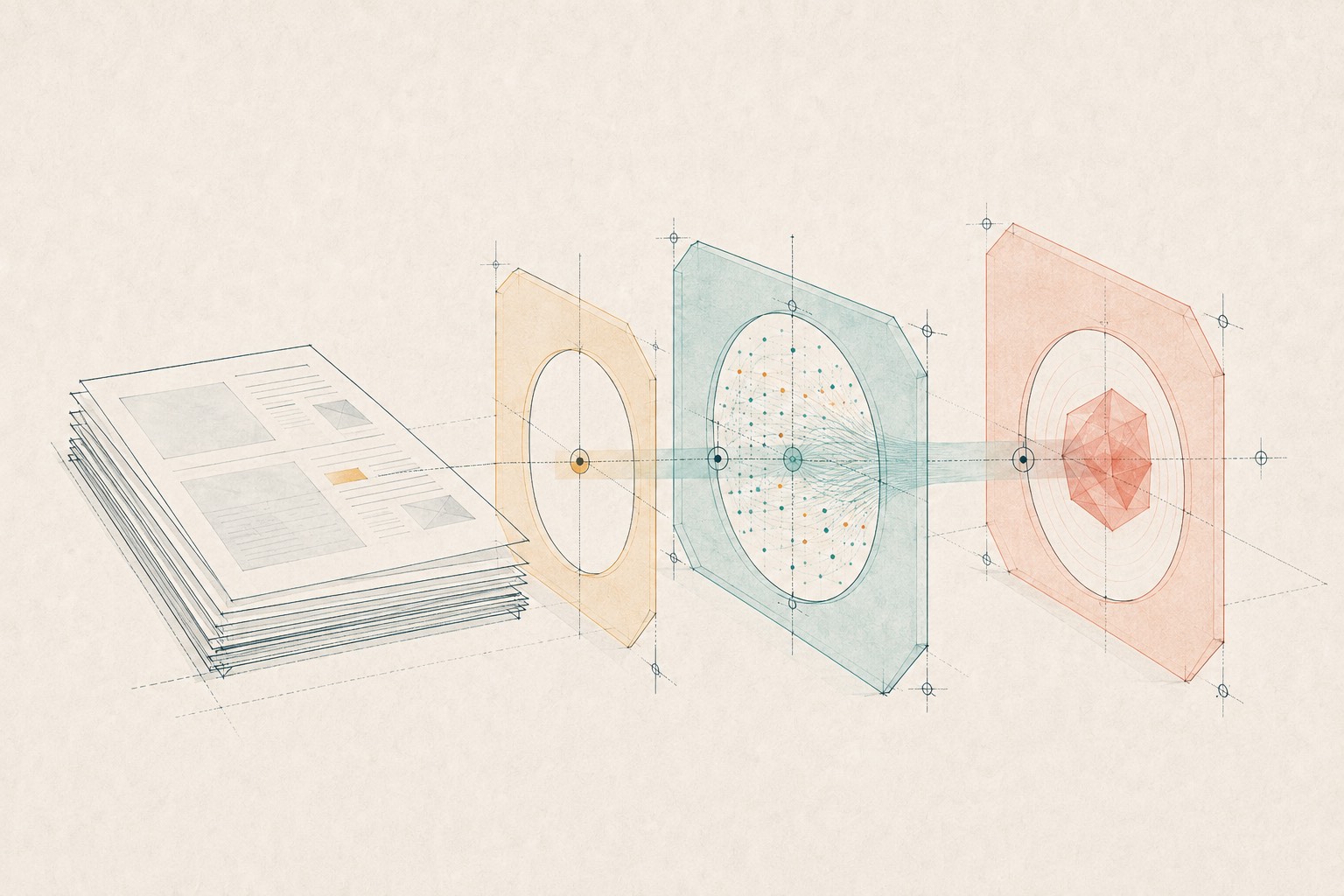 Research papers pass through separate evidence layers before AI-assisted review.